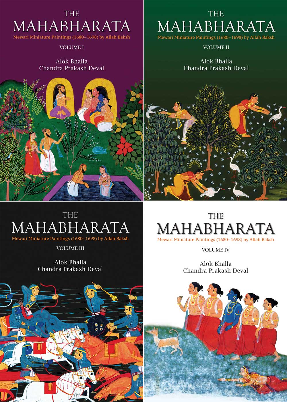 The Mahabharata: Mewari Miniature Paintings (1680–1698) Vol 1-4 Book